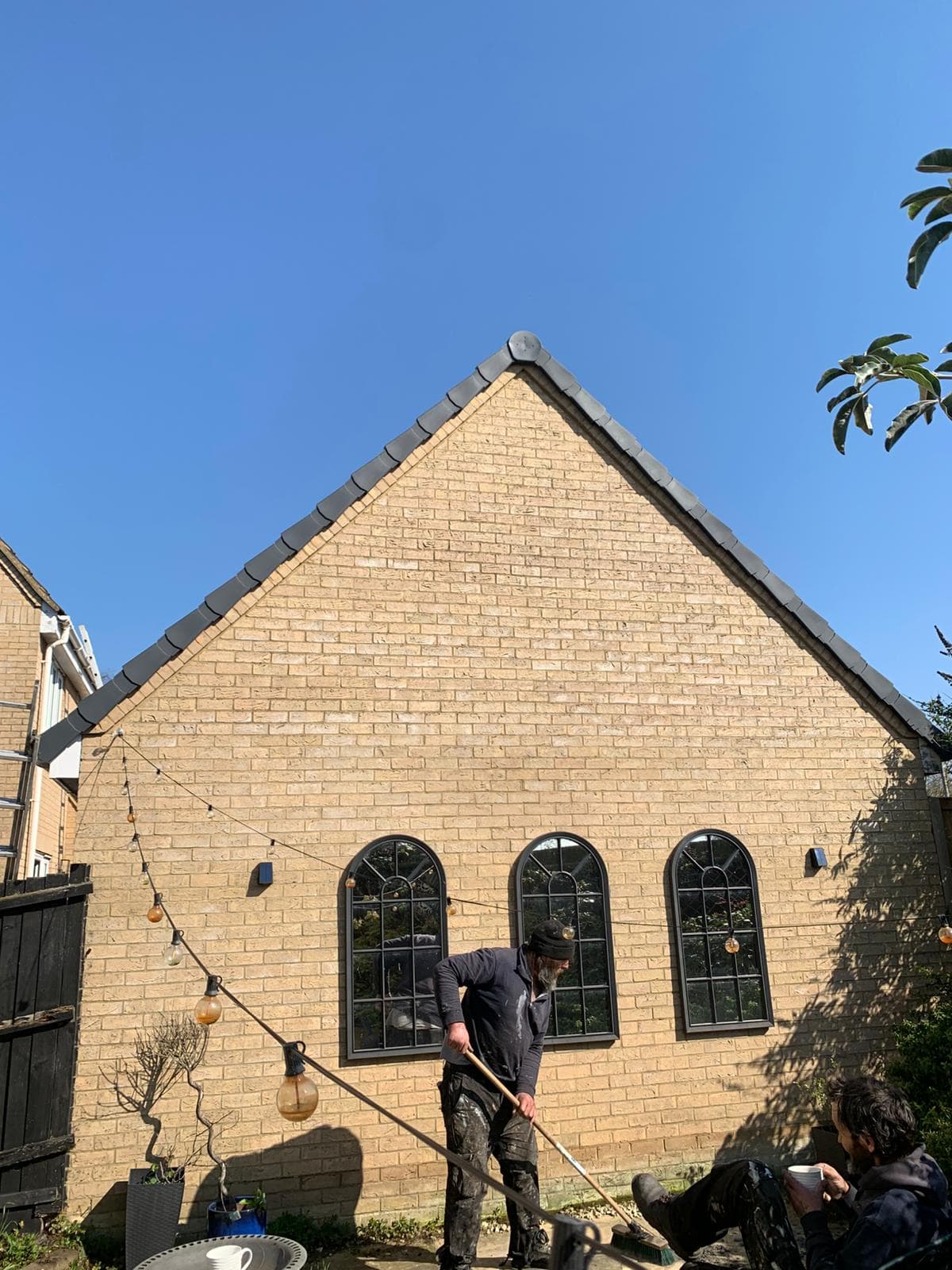 Gable end repointed with new dry verge caps fitted