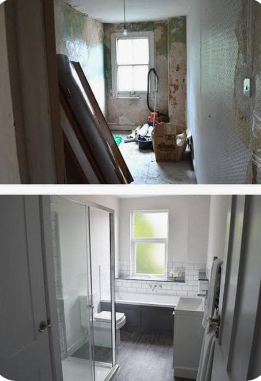 Fully refitted bathroom with new suite, tiled walls and walk-in shower