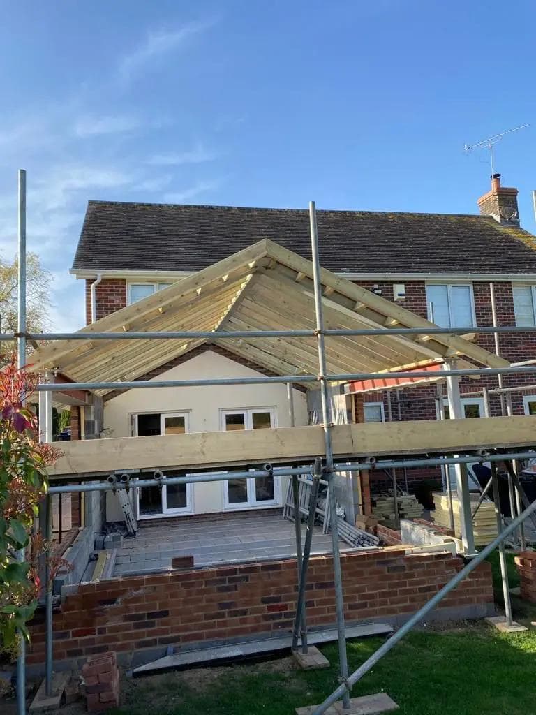 New pitched tiled roof fitted over a rear extension